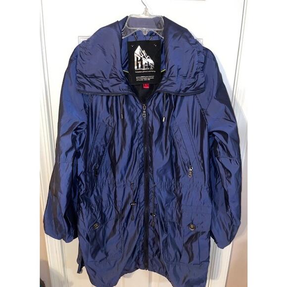 G. E. T. Coat Jacket Sz L Bright Blue EUC - Picture 1 of 3